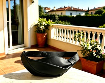 Gürteltasche aus Rindsleder für Frauen, Halbmond Sling Bag, Croissant Crossbody Bag, minimalistische Brusttasche, schlanke Taille Fanny Pack ， Frauen Geschenke