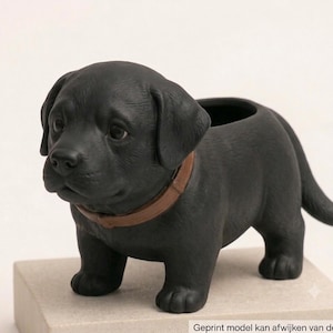 Handgemaakte Chibi Labrador Plantenpot | Cadeau voor Hondenliefhebber | 3D Geprinte Bloempot | Cute Labrador Planter | Hout & Glow