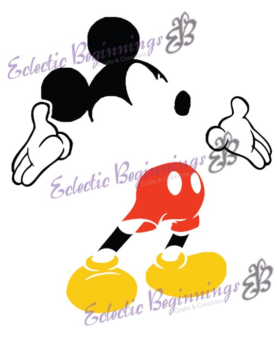 Disney Digital File, DIY Print Iron On-Mickey Mouse Outline Silhouette INSTANT DOWNLOAD Il_570xn