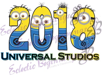 Digital File-Universal Studios, DIY Print Iron On-Universal Studios 2018 Vacation Minions Set of Two Designs