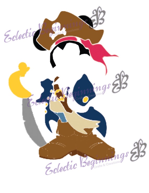 Disney Digital File, DIY Print Iron On-Pirate Mickey Mouse Outline Silhouette INSTANT DOWNLOAD Il_570xn