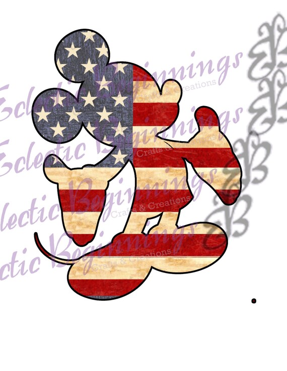 Disney Digital File, DIY Print Iron On-Fourth of July Independence Day 4th of July Mickey Mouse Instant Download DIY Iron On Il_570xn
