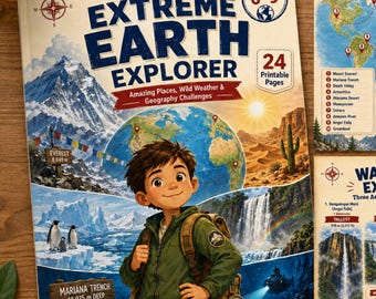 Extreme Earth Geography Workbook for Kids 6–9 | Printable Homeschool Activities & Extreme Places