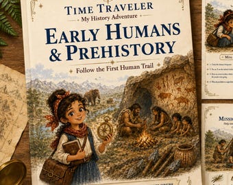 Early Humans & Prehistory Activity Book for Kids Ages 6–9, Printable Homeschool History PDF