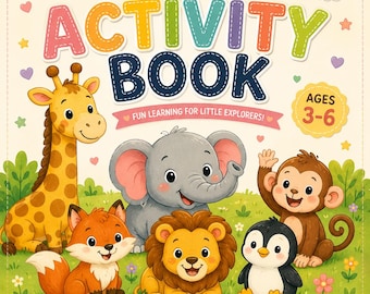 Kids Activity Book Printable for Toddlers | 23 Fun Learning Pages, Mazes, Matching, Coloring & Bonus Family Activities