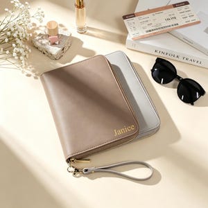 Couples Matching Passport Travel Wallet, Premium Document Holder, Multi-Pocket Money Tech Organiser for Trips