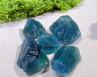 Piedra natural de fluorita azul en bruto, espécimen mineral, regalo de cristal curativo, decoración para el hogar, 1 pieza, decoración para meditación y rituales.