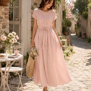 ladies round neck dresses Rusticease Ladies' Summer Round Neck Floral Print A-Line Short Elegant Dress,Boho Clothes Women
