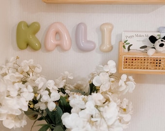 Personalised Bubble Letter Name Sign | Hand-Finished Clay-Look Nursery Decor