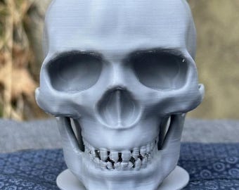 3D Printed Skull Vape Bottle Holder | Upside Down E-Liquid Saver Stand | Gothic Desk Organizer & Vape Accessory