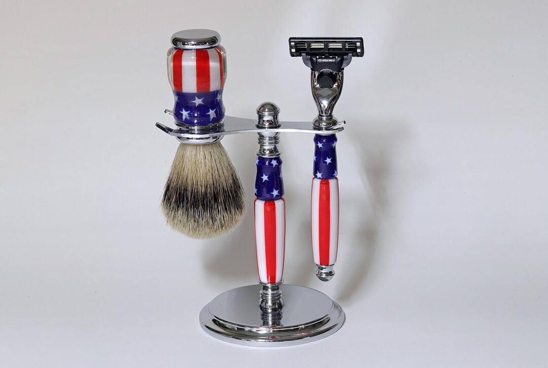 Set Razor Walmart 3-PC Razor Set With Badger Hair Brush, Stand, Razor Made for Gillette ...