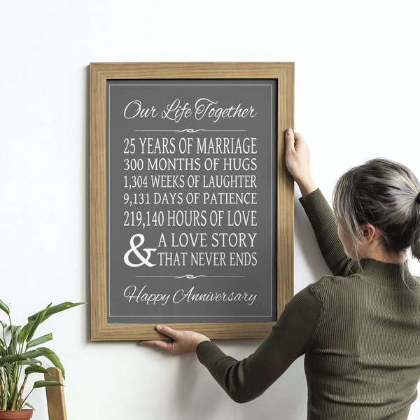 25th ANNIVERSARY 25 Years Husband Wife Anniversary Our Life Together Sign INSTANT DOWNLOAD Party Banner Printable Digital File Quick Gift