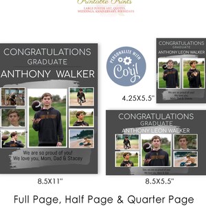Senior Yearbook Ads From Parents Editable Year Book Design Etsy