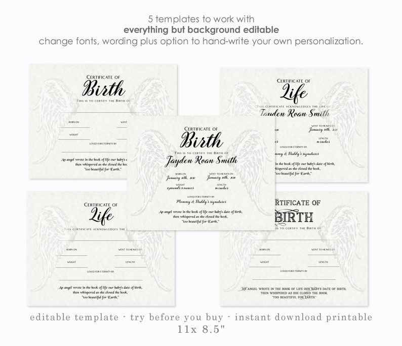 Miscarriage Certificate Acknowledgment of Life Template Etsy Miscarriage Certificate Acknowledgment of Life Template Etsy