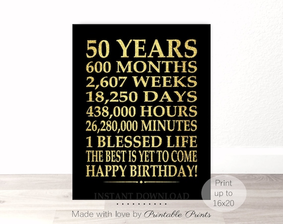 ELLE 50 ans! Spécial Anniversaire4冊 50th Birthday Sign Digital File Instant Download Birthday GOLD