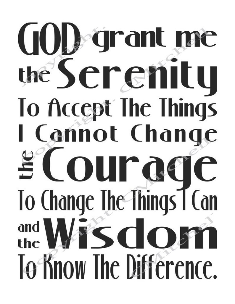 serenity prayer printable subway art wall art digital