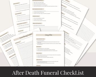 Funeral Planner Checklist: Celebration of Life Arrangements (Printable PDF)