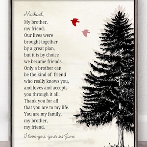 Bruder Weihnachtsgeschenk, personalisierte Gedicht, bearbeitbare Vorlage, personalisierte druckbare Druck, Sofort Download, von Schwester, Sibling Geschenk