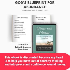 Money Freedom, Christian Devotional Journal on Prosperity, Mindset & Finances, Digital ebook Scripture Printable Clickable Links, Abundance