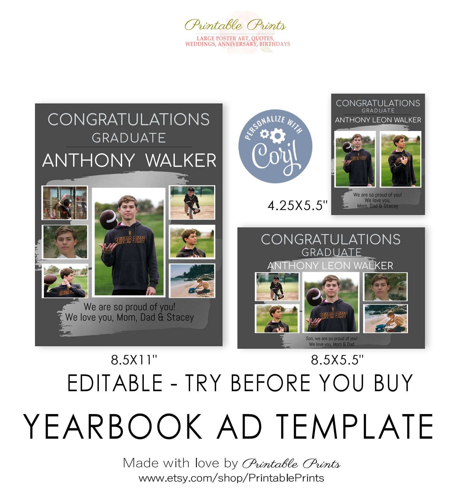 1 4 Page Yearbook Ad Template Printable Word Searches