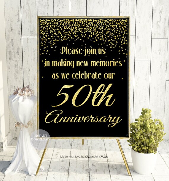 50th Anniversary Sign 50th Anniversary Party Decorations Etsy