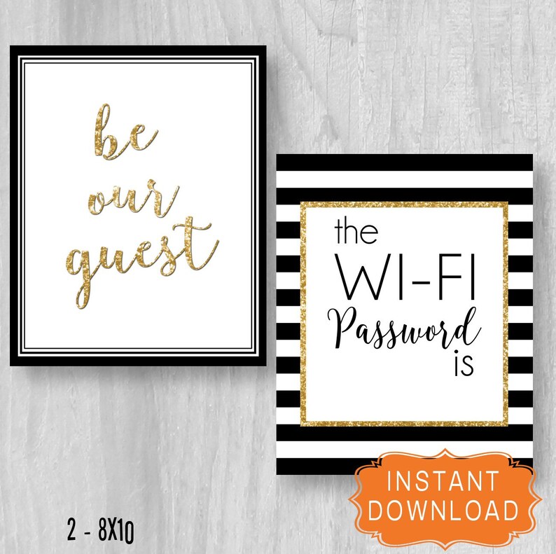 PRINTABLE Wi-Fi Password Be Our Guest The WiFi Password Sign | Etsy