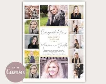 2026 YEARBOOK AD TEMPLATE  -Full Page 8.5x11, 12 Photos - Editable Layout with Canva Senior Graduate 2026 You Edit pdf, jpg High School Grad
