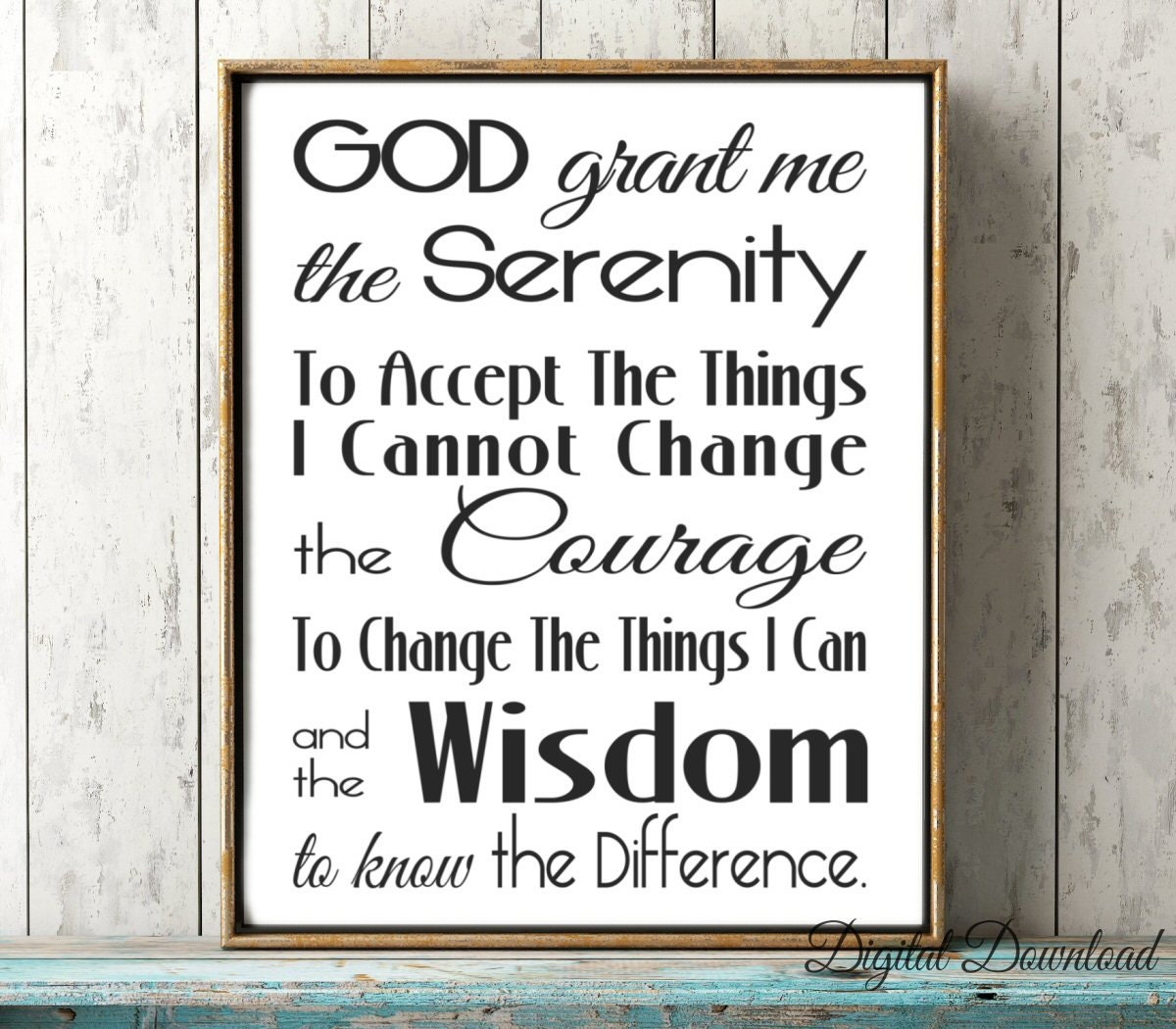 serenity prayer printable subway art wall art digital