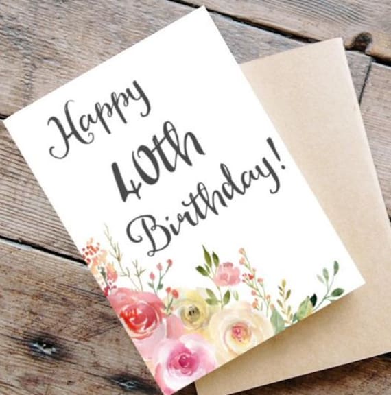 Biglietto Auguri 40° Compleanno Donna - Design Oro E Frasi Speciali - Old English Company - 4