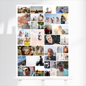 Collage poster canvas sjabloon afdrukbare set van 3, foto's toevoegen, welkomstbord, gedenkteken, viering van het leven, gepersonaliseerde posterafdruk afbeelding 6