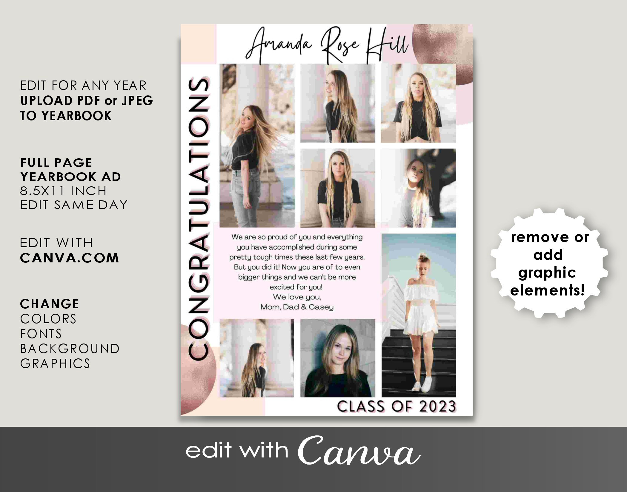 CANVA YEARBOOK AD Template Full Page Editable Layout Senior Etsy CANVA YEARBOOK AD Template Full Page Editable Layout Senior Etsy