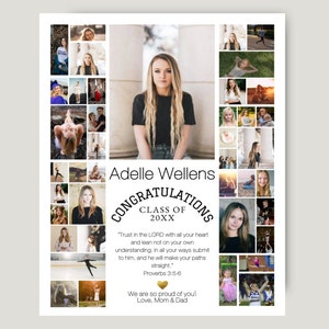 YEARBOOK AD Template, Edit with CANVA, Full Page, Editable Layout, Minimalist 41 Pictures Senior Graduate 2026 8.5x11 inch High School Grad