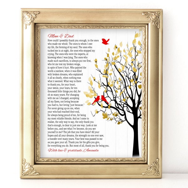 Christmas Gift for Mom and Dad, Printable Poem gift idea, sentimental parents gift, last minute gift idea for mom dad from daughter or son