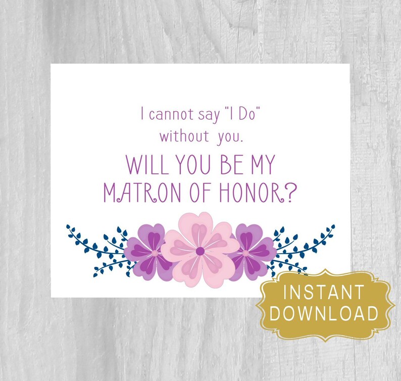 Will You Be My MAID OF HONOR Proposal Wedding Printable - Etsy