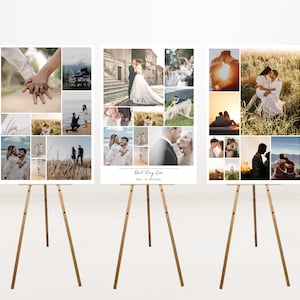 Photo Collage Poster Set Bundle of 3 Templates Edit in Canva, Poster Storyboard Modern Minimalist Photography Wedding + bonus fonts