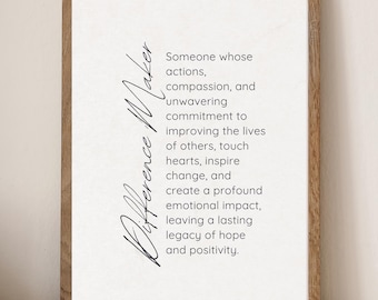 Difference Maker Definition Print: Modern Vintage Style (Digital Download)