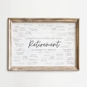 Retirement Guest Book Party Decor, Edit in Canva Template Retiring Gift ...
