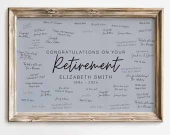 Retirement Guest Book Party Decor, Edit in Canva Template Retiring Gift Guest Book Keepsake Happy Retirement Sign, Congratulations Download