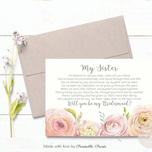 Sister BRIDESMAID Card Will You Be My Bridesmaid Proposal Country ...