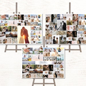 36X24&quot; PHOTO COLLAGE Bundle Canva Template Picture Posters Editable Storyboard, Funeral, Wedding,  Anniversary BONUS Fonts & Graphics
