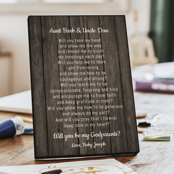 GODPARENTS PROPOSAL, Printable, Editable Card or Print, Will You Be My Godparents  / Godmother / Godfather  4x6, 5x7, 8x10