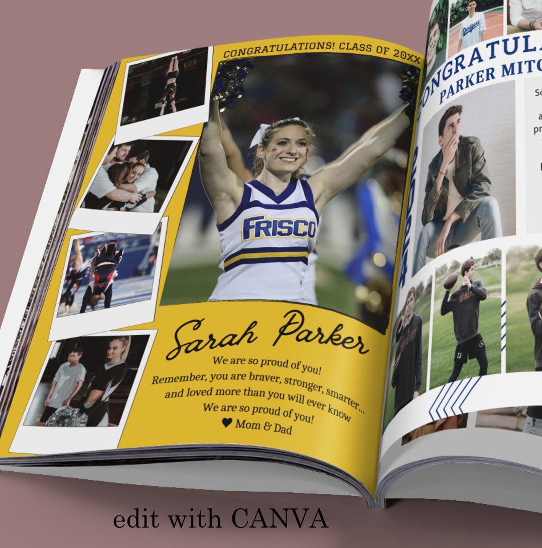 Full Page YEARBOOK AD CANVA Template, Senior Yearbook Ad Tribute