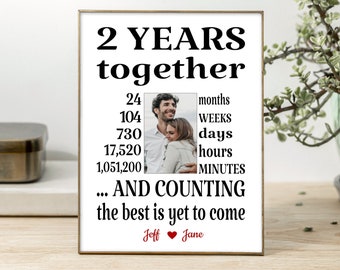 2 Year Anniversary, BOYFRIEND PICTURE GIFT, Personalized Editable Photo, Printable Print, Instant Digital Download File, Valentines Day