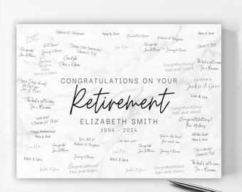 Retirement Guest Book Editable Printable, Alternative Guestbook Party Decor,Personalized Canva Template  Coworker Instant digital download