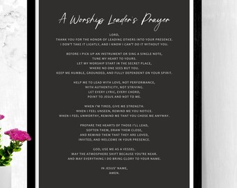 Worship Leaders Prayer Wall Art, Printable Print Christian Decor, Church Back Stage Art, Digital Download Gift Aesthetic Modern Large Poster