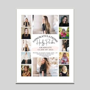 YEARBOOK AD Template, Edit with CANVA, Full Page, Editable Layout, Minimalist 10 photos Senior Graduate 2023 8.5x11 inch High School Grad