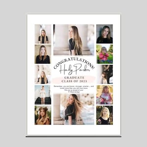 YEARBOOK AD Template, Edit with CANVA, Full Page, Editable Layout, Minimalist 10 photos Senior Graduate 2024 8.5x11 inch High School Grad