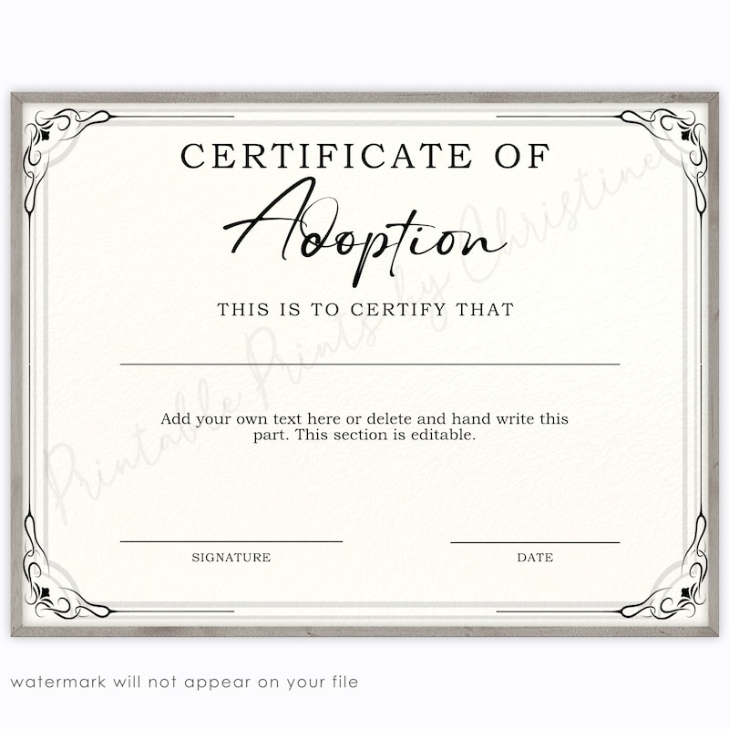 Fake Adoption Papers - Etsy