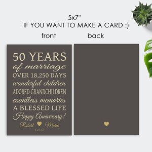 50th ANNIVERSARY Personalized Printable Print Editable Sign Instant ...