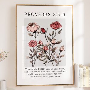 Sprüche 3 5 6 Vertrauen in den Herrn, druckbare Poster Druck, Kokette